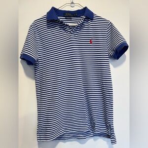 Vintage Men’s Custom Fit Striped Polo-Size Small